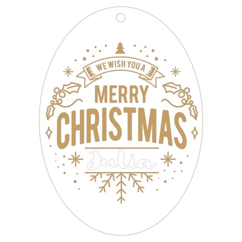 Personalized We Wish You A Merry Christmas Name Uv Print Acrylic Ornament Oval By Joe Front