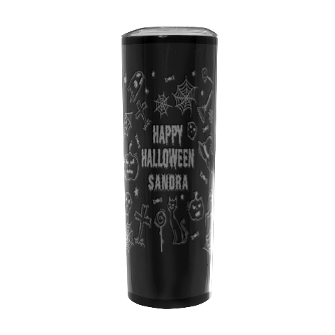 Personalized Halloween Name Any Text Stainless Steel Travel Tumbler By Joe Front