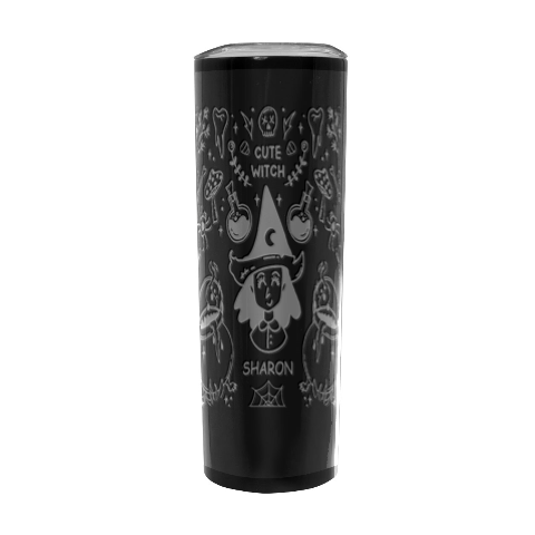 Personalized Halloween Cute Witch Name Any Text Stainless Steel Travel Tumbler By Joe Front