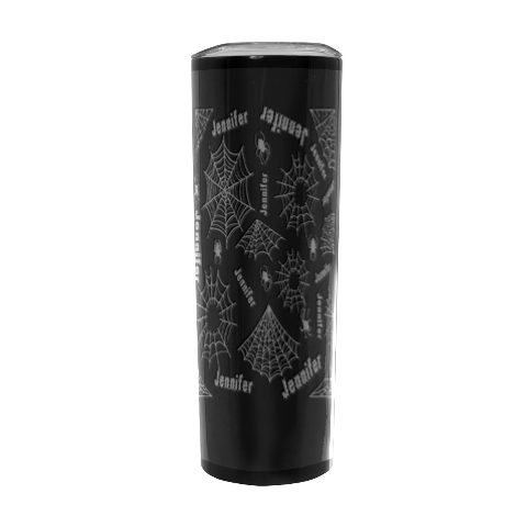 Personalized Halloween Spider Web Name Any Text Stainless Steel Travel Tumbler By Joe Front