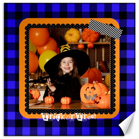 Personalized Photo Halloween Lace Frame Canvas By Katy 19 x19.27  Canvas - 1