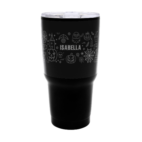 Personalized Halloween Illustration Name Any Text Thermal Travel Tumbler By Joe Front