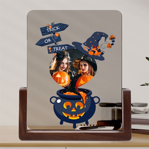 Personalized Photo Witch Halloween Acrylic Uv Print 6  Tabletop Frame By Katy Front