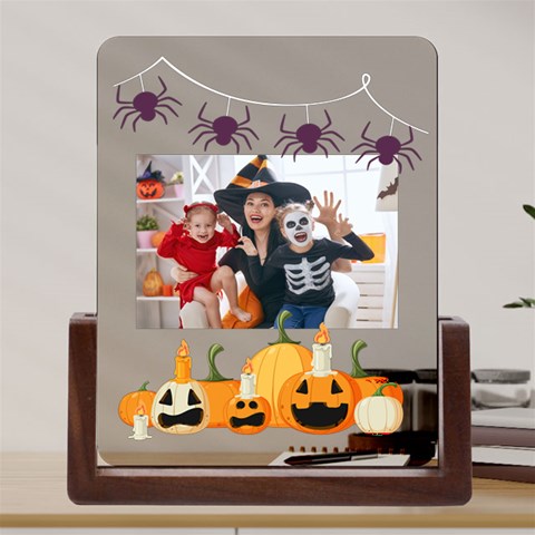 Personalized Photo Pumpkin Acrylic Uv Print 6  Tabletop Frame By Katy Front