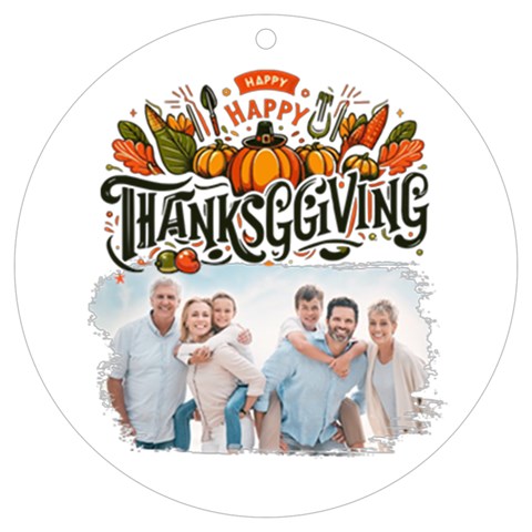 Personalized Thanksgiving Photo Round Ornament By Joe Front