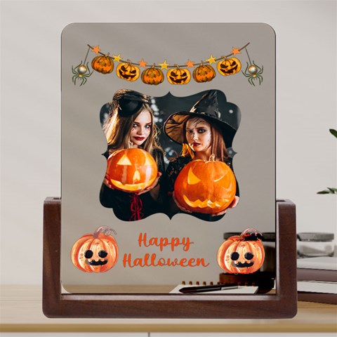 Personalized Photo Pumpkin Party Acrylic Uv Print 6  Tabletop Frame By Katy Front