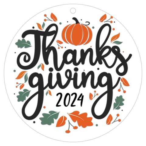 Personalized Thanksgiving Uv Print Round Ornament By Joe Front