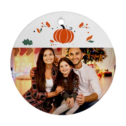 Personalized Thanksgiving Photo Round Ornament By Joe Back