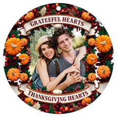 Personalized Thanksgiving Photo Round Ornament