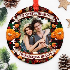 Personalized Thanksgiving Photo Round Ornament - Round Ornament (Two Sides)