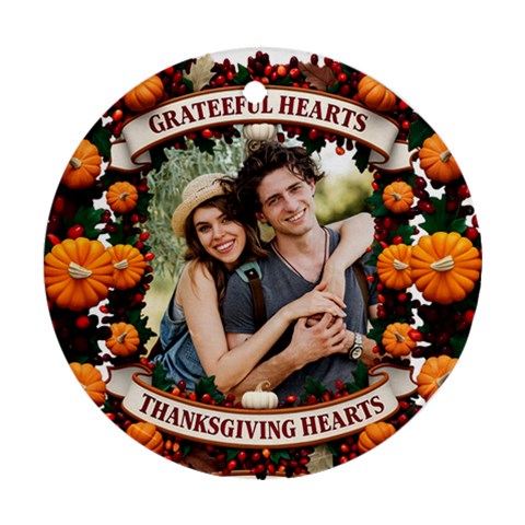 Personalized Thanksgiving Photo Round Ornament By Joe Back