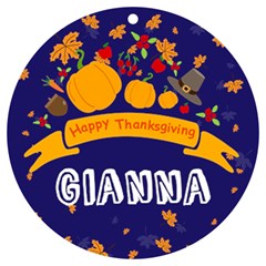 Personalized Thanksgiving Any Text Round Ornament - UV Print Acrylic Ornament Round