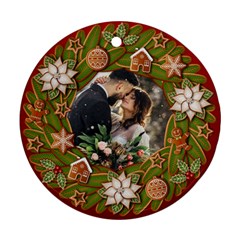 Personalized Photo Any Text Christmas Round Ornament