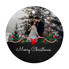 Personalized Photo Any Text Christmas Round Ornament