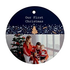 Personalized Photo Any Text Christmas Round Ornament