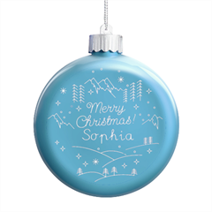 Personalized Christmas Any Text Name Led Glass Round Ornament