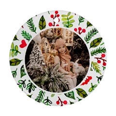 Personalized Photo Any Text Christmas Round Ornament