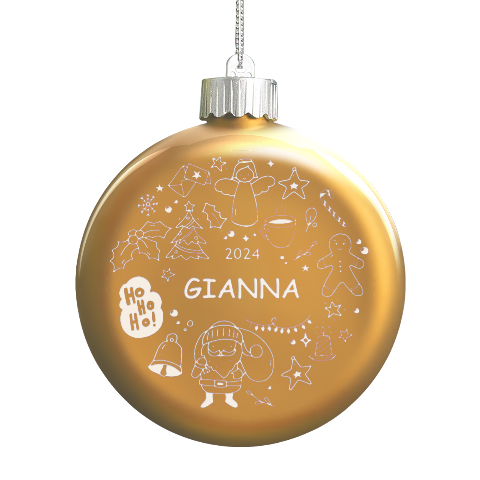 Personalized Christmas Any Text Name Led Glass Round Ornament By Joe Front