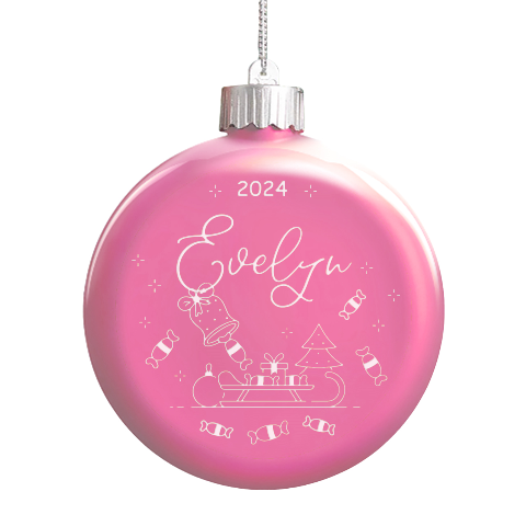 Personalized Christmas Any Text Name Led Glass Round Ornament By Joe Front