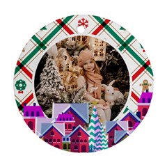 Personalized Photo Christmas Round Ornament