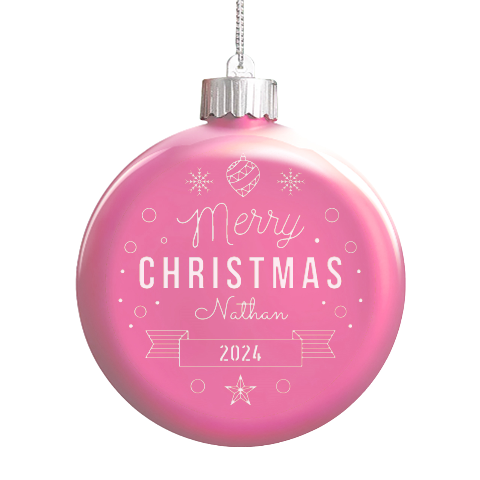 Personalized Christmas Any Text Name Led Glass Round Ornament By Joe Front