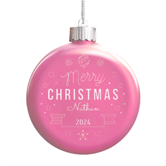 Personalized Christmas Any Text Name Led Glass Round Ornament