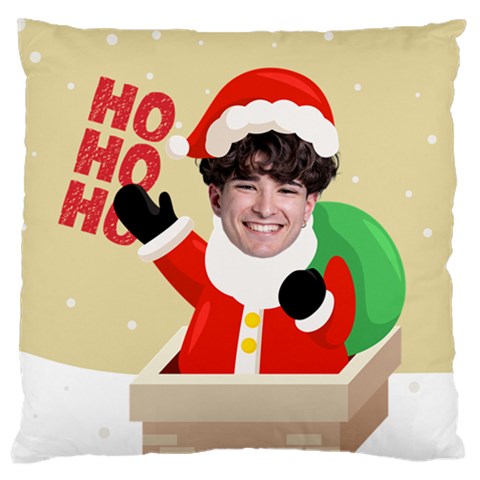 Personalized Photo Christmas Santa Claus Large Cushion Case  By Katy Front