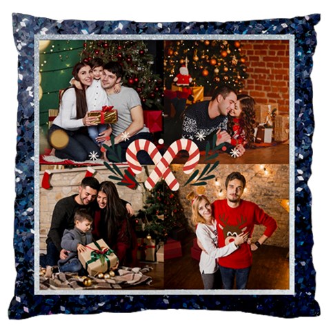 Personalized 4 Photo Christmas Large Cushion Case  By Katy Front