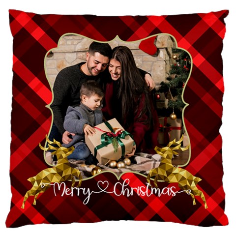 Personalized Photo Christmas Large Cushion Case  By Katy Back