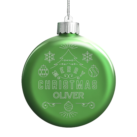 Personalized Christmas Any Text Name Led Glass Round Ornament By Joe Front