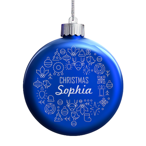 Personalized Christmas Any Text Name Led Glass Round Ornament By Joe Front