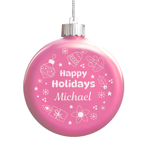 Personalized Christmas Any Text Name Led Glass Round Ornament By Joe Front