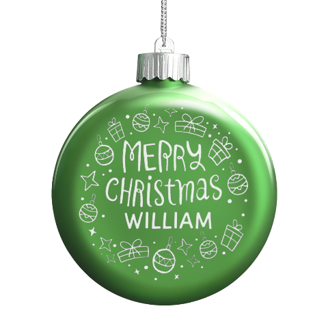 Personalized Christmas Any Text Name Led Glass Round Ornament By Joe Front