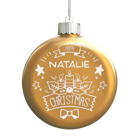 Personalized Christmas Any Text Name Led Glass Round Ornament By Joe Front