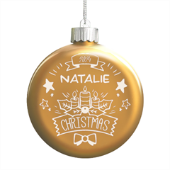 Personalized Christmas Any Text Name Led Glass Round Ornament