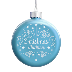 Personalized Christmas Any Text Name Led Glass Round Ornament