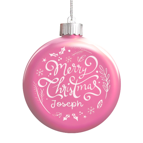 Personalized Christmas Any Text Name Led Glass Round Ornament By Joe Front