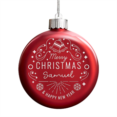 Personalized Christmas Any Text Name Led Glass Round Ornament