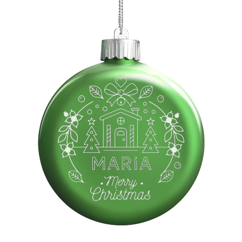 Personalized Christmas Any Text Name Led Glass Round Ornament By Joe Front