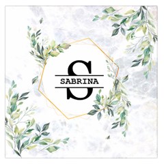 Personalized Initial Name Floral Square Satin Scarf