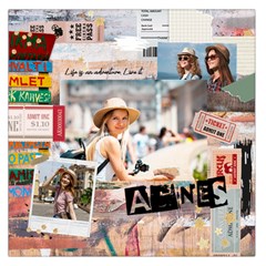 Personalized Life Adventure Style Travel Collage Photo Name Square Satin Scarf - Square Satin Scarf (36  x 36 )