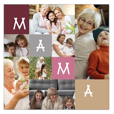 Personalized Initial Mama Collage Photo Square Satin Scarf By Joe Front