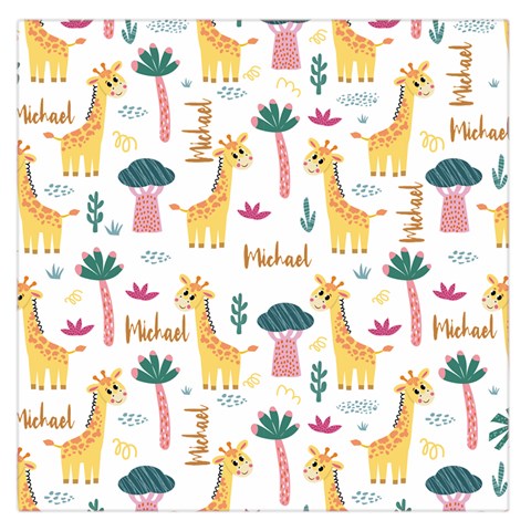 Personalized Giraffe Name Square Satin Scarf By Joe Front