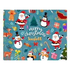 Personalized Christmas Name Any Text Two Sides Premium Plush Fleece Blanket - Two Sides Premium Plush Fleece Blanket (Large)