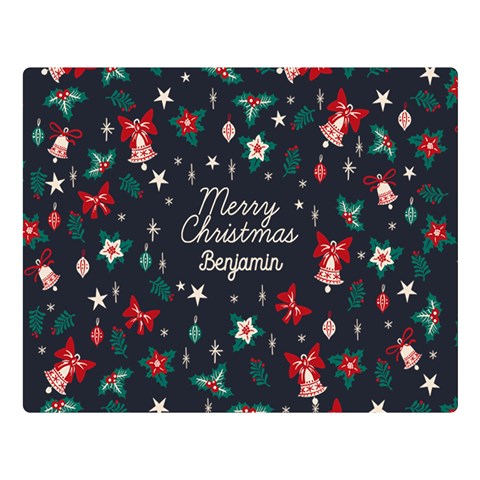 Personalized Christmas Name Any Text Two Sides Premium Plush Fleece Blanket By Joe 80 x60  Blanket Front