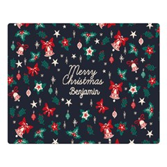 Personalized Christmas Name Any Text Two Sides Premium Plush Fleece Blanket