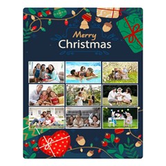 Personalized Christmas Photo Name Any Text Two Sides Premium Plush Fleece Blanket