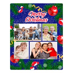 Personalized Christmas Photo Name Any Text Two Sides Premium Plush Fleece Blanket