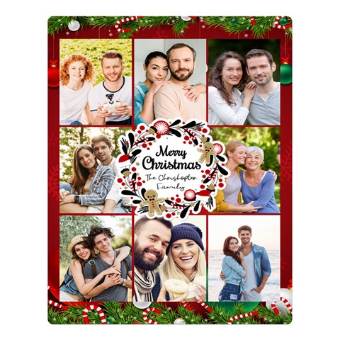 Personalized Christmas Photo Name Any Text Two Sides Premium Plush Fleece Blanket By Joe 80 x60  Blanket Front