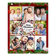 Personalized Christmas Photo Name Any Text Two Sides Premium Plush Fleece Blanket - Two Sides Premium Plush Fleece Blanket (Large)